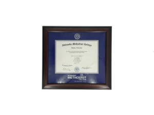 Image of DIPLOMA FRAME - SILVER LETTERING, BLUE MAT